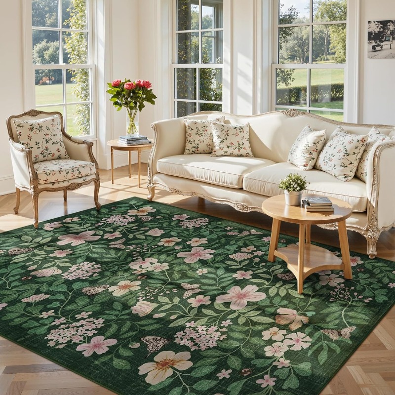 Commercial Printing Online - Bloemen woonkamertapijt Vintage groot oppervlak bedrukt