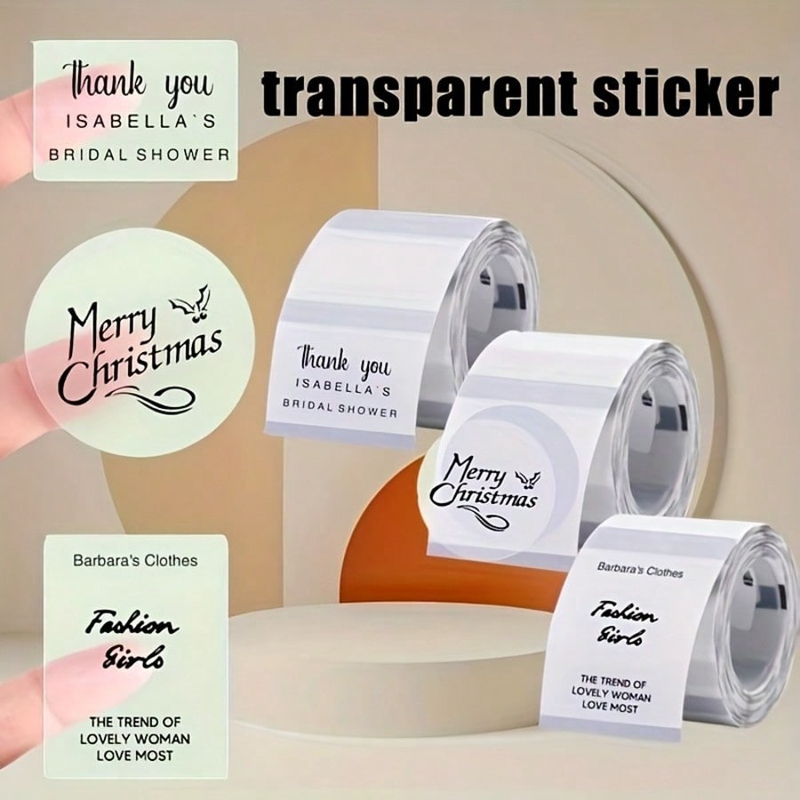 Commercial Label Printing Machine - Transparante thermische printstickers, waterdicht, oliebestendig, slijtvast,