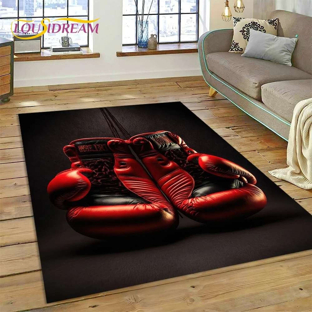 Commercial Printing Online - Bokshandschoenen Boxer Fight Cartoon Tapijt Tapijt