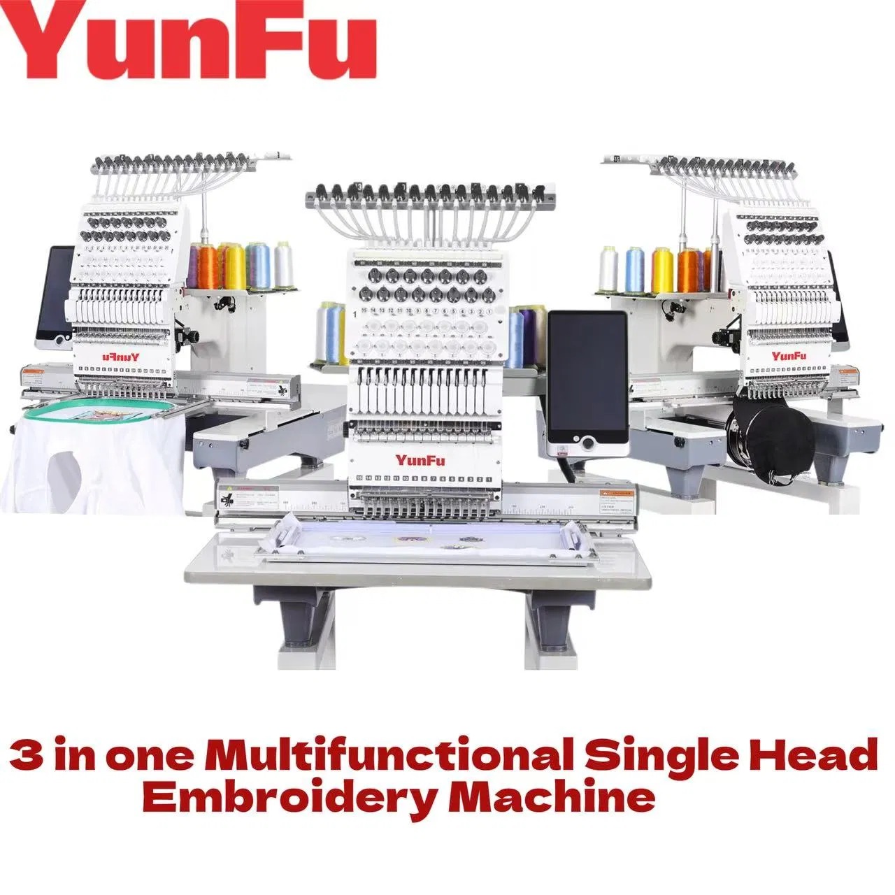 Commercial Embroidery Machine - 3-in-1 borduurmachine, automatische industriële commerciële borduurmachine