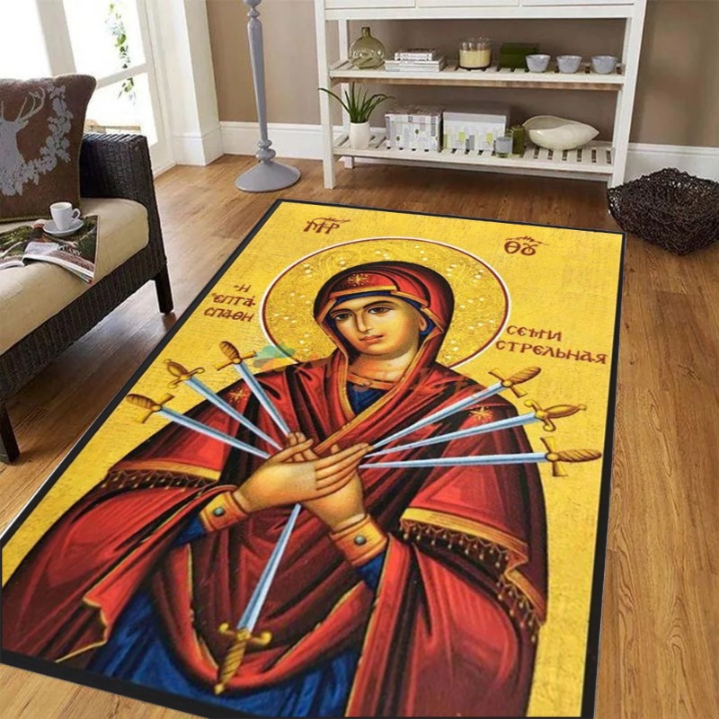 Commercial Printing Icon - Groot woonkamer slaapkamertapijt Orthodoxe Sint-icoon Print
