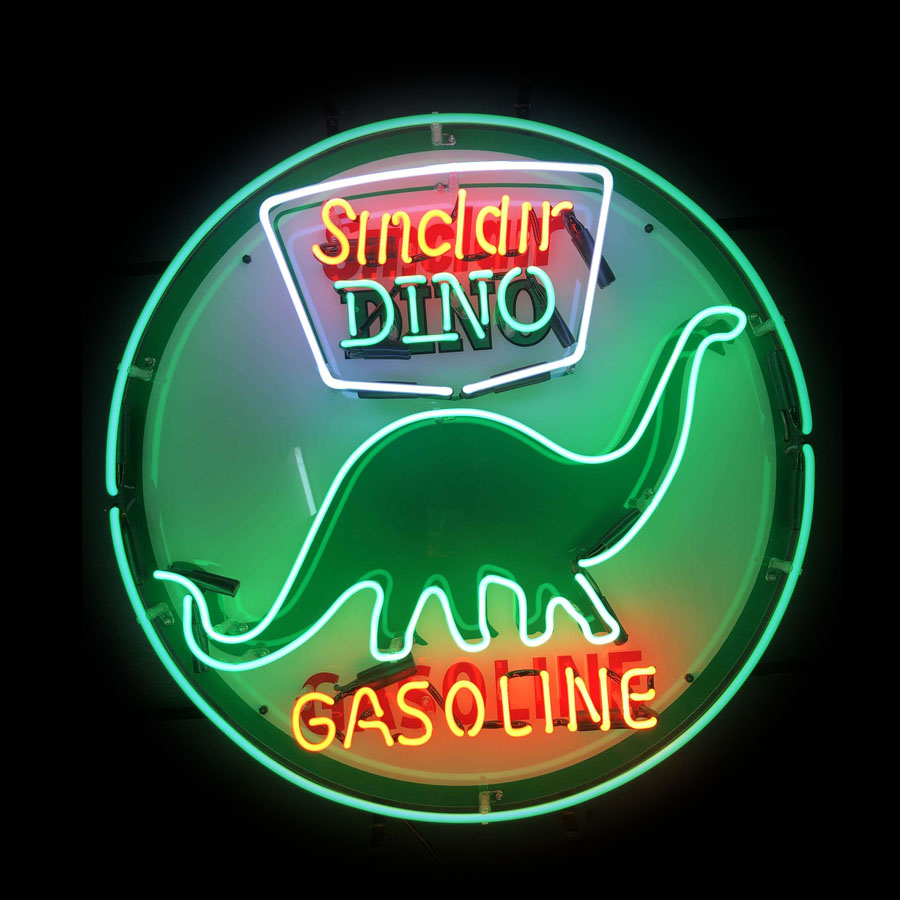 Commercial Printing Icon - Sinclair Dino Gasolin Gas Oil Neonlichtreclame