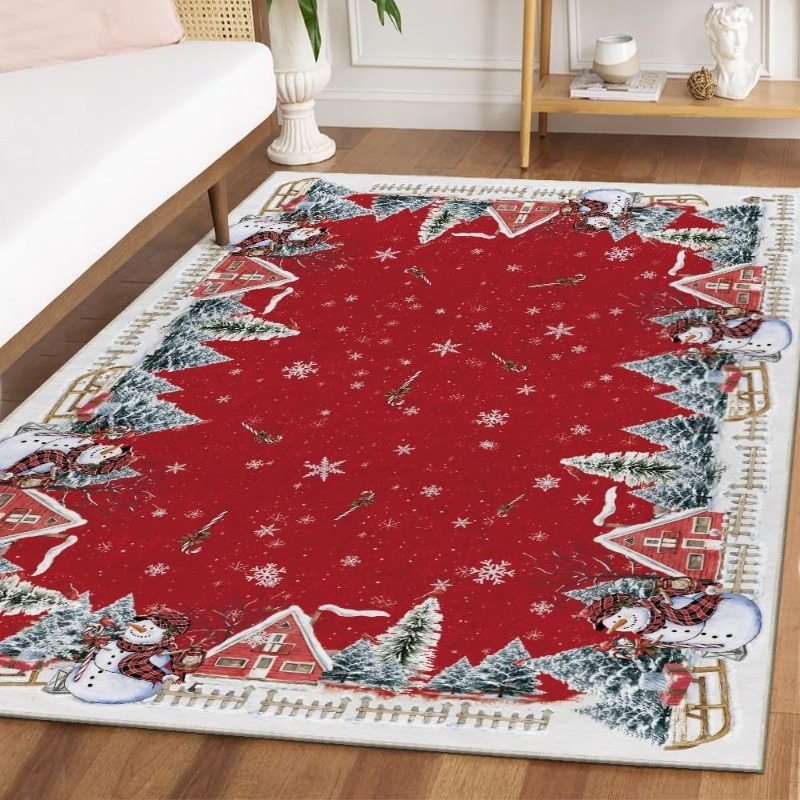 Commercial Printing Online - Kerstmis Retro Kerstboom Sneeuwpop Print Woonkamer