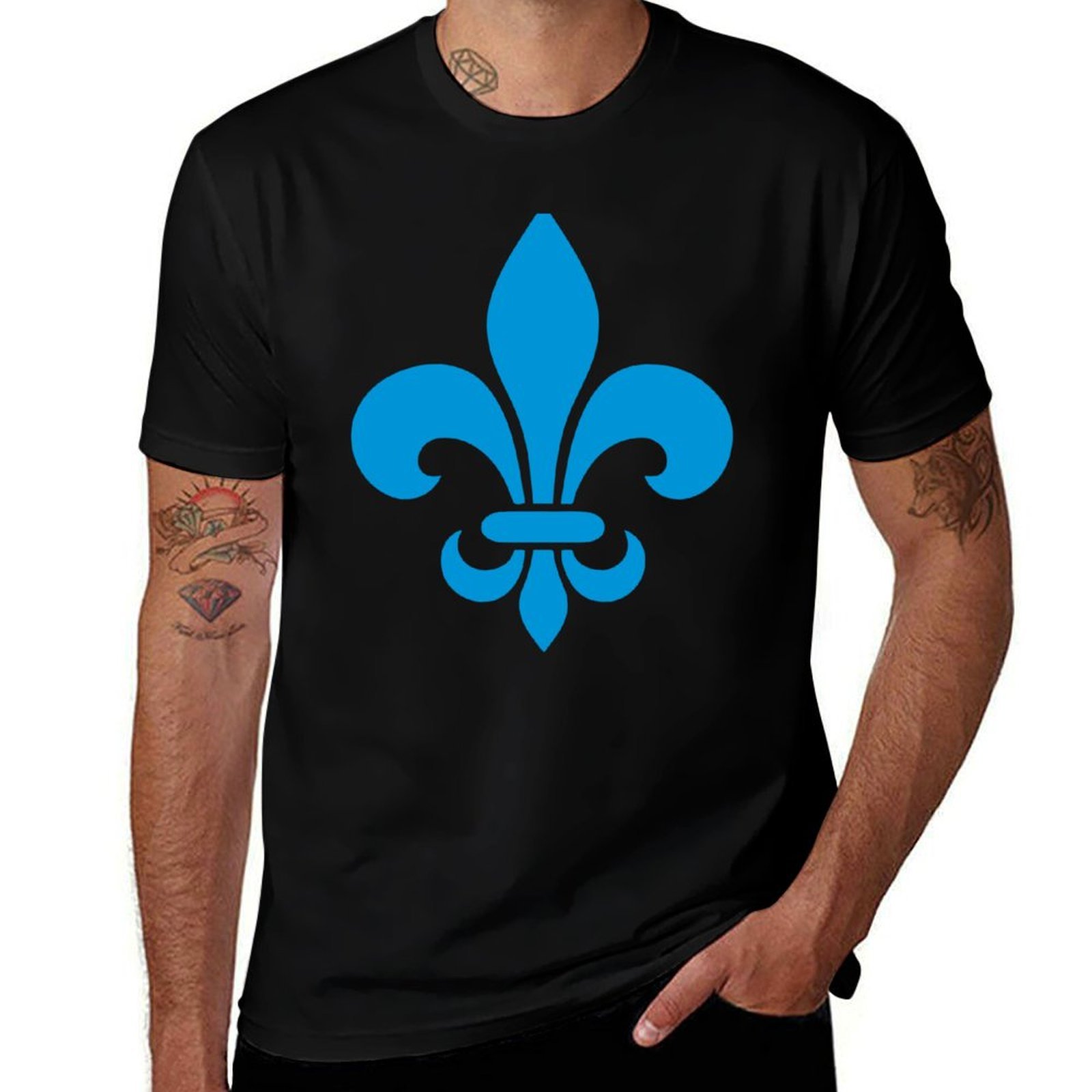 Printing Qc - Quebec Frankrijk blauwe fleur-de-lys moderne stijl