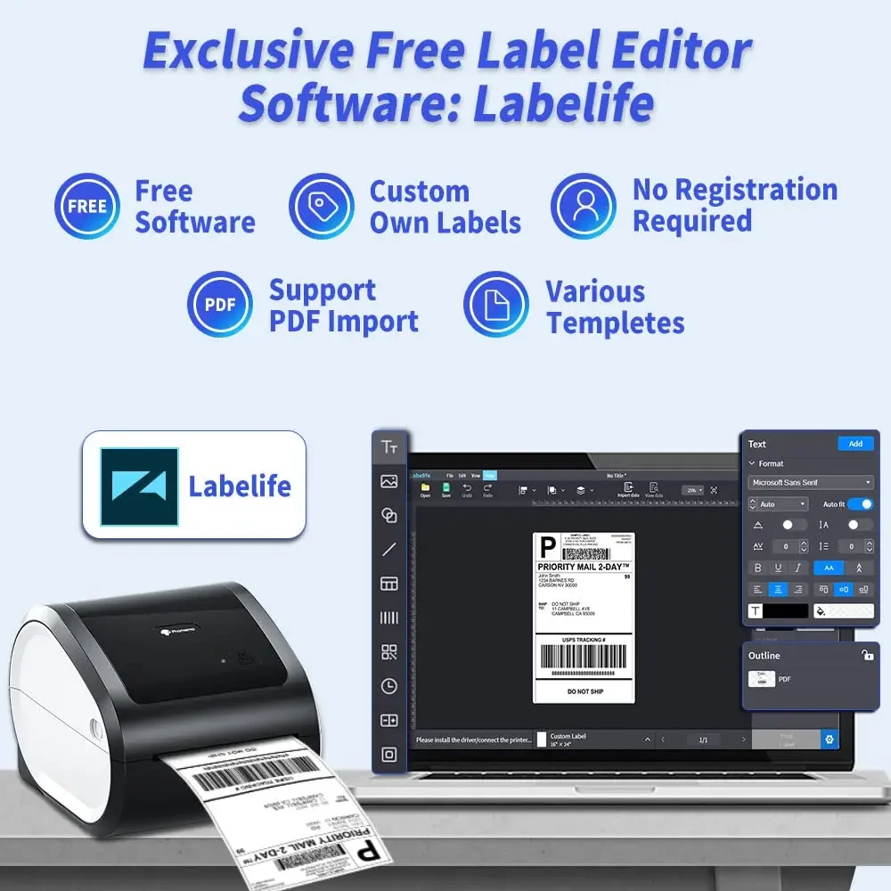 Draadloze Bluetooth-verzendpri - Commercial Label Printing Machine recensie en prijs