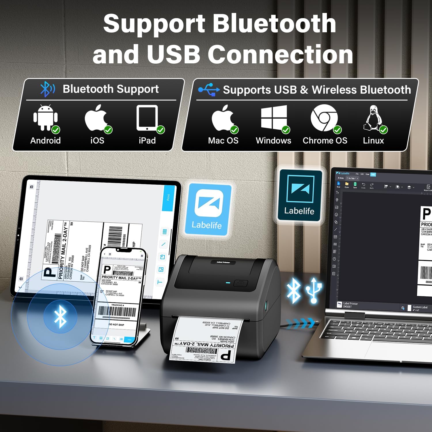 Bluetooth thermische labelprin - Commercial Label Printing Machine recensie en prijs