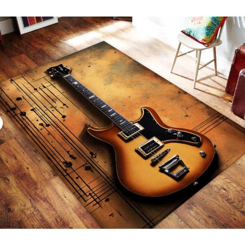 Gitaarprint muziekthema tapijt - Commercial Printing Icon recensie en prijs