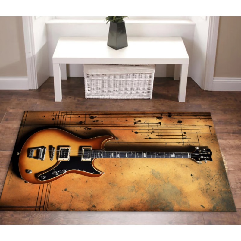 Gitaarprint muziekthema tapijt - Commercial Printing Icon recensie en prijs